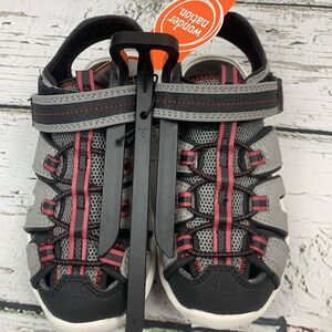Wonder Nation Water Sandals Boys Fisherman Gray Red‎ Hook Loop [Size 13] 🆕